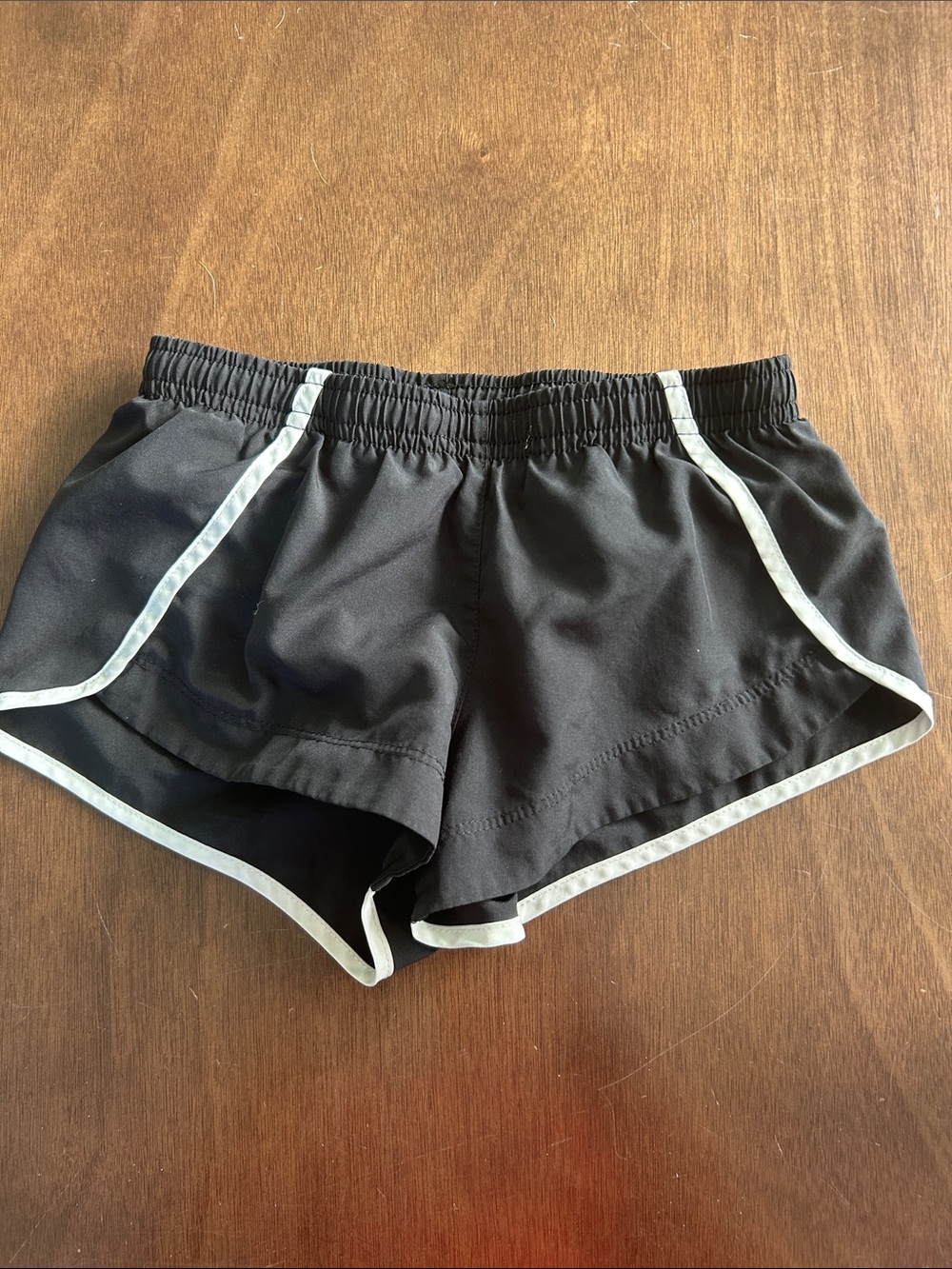 Nike Black Athletic Shorts with White Piping